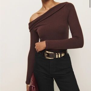 Reformation Elio Knit Top Mahogany - Small
